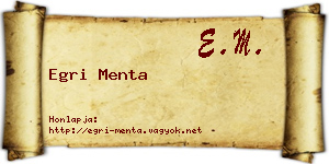 Egri Menta névjegykártya